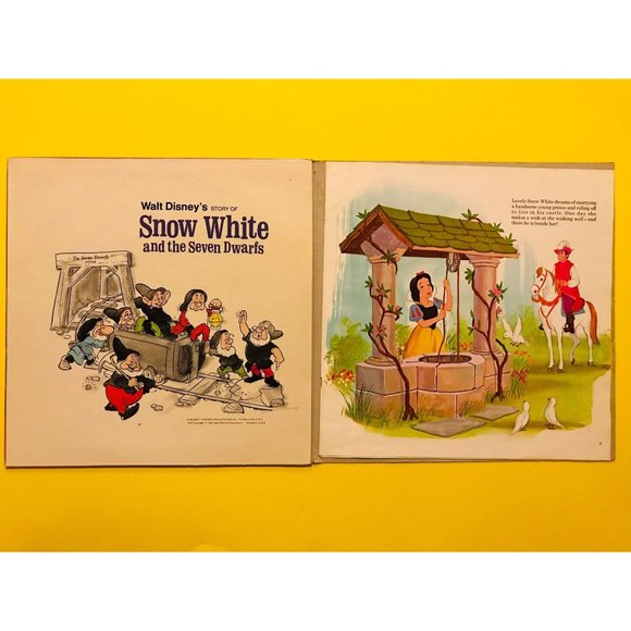 Snow White and the Seven Dwarfs Story and Songs Disney LP Record Vintage Vinyl w - Picture 4 of 6